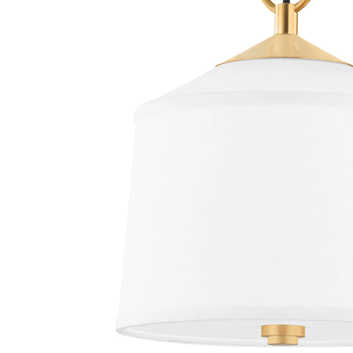 White LED Semi-Flush Mount Ceiling Light with Silk Fabric Shade - view 4