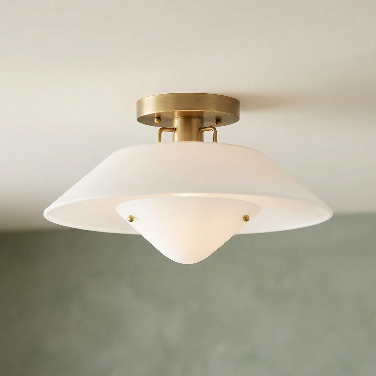 Otto Industrial Round Flush Mount Ceiling Light - view 2