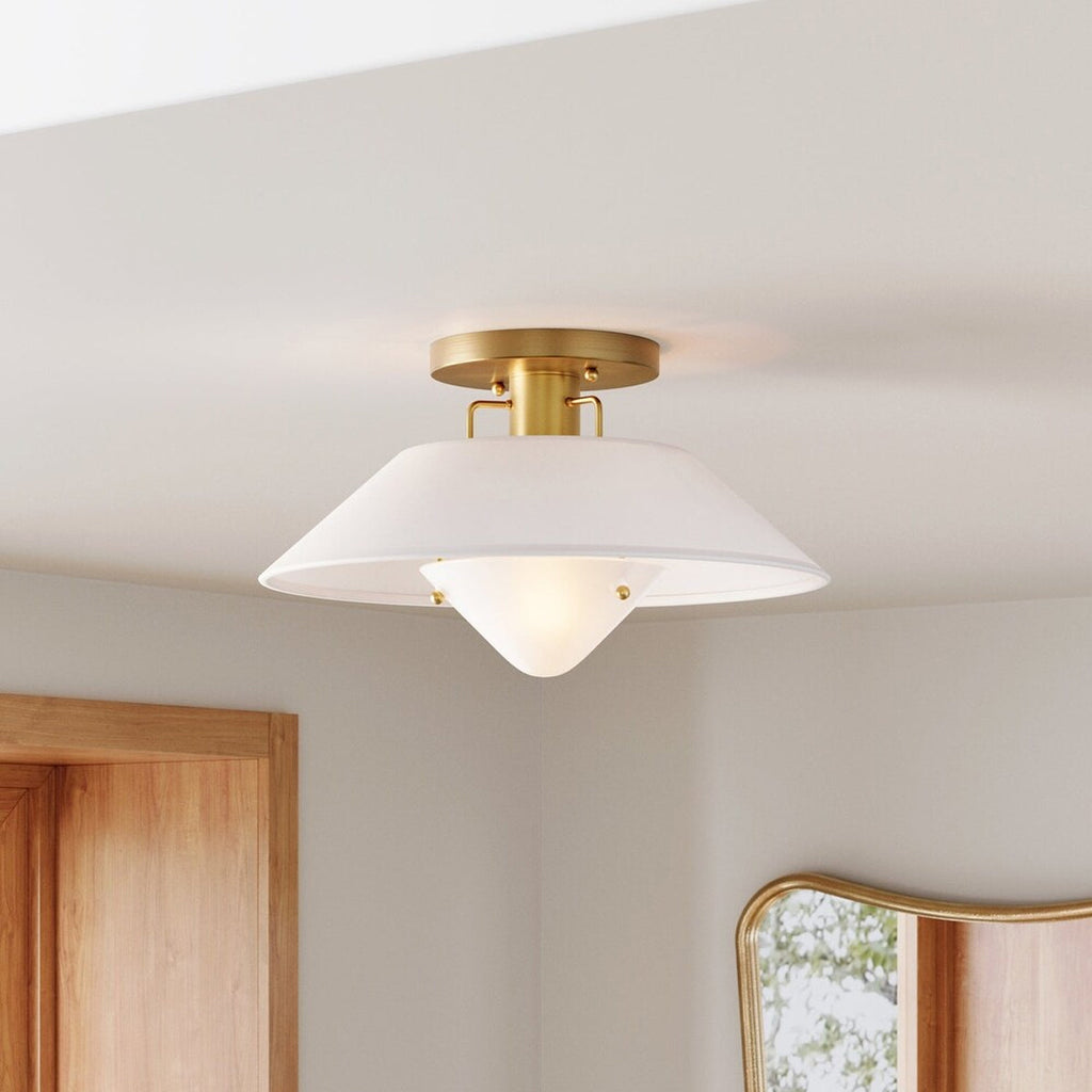 Otto Industrial Round Flush Mount Ceiling Light - view 3