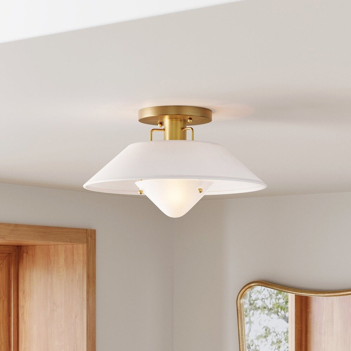 Otto Industrial Round Flush Mount Ceiling Light - view 3
