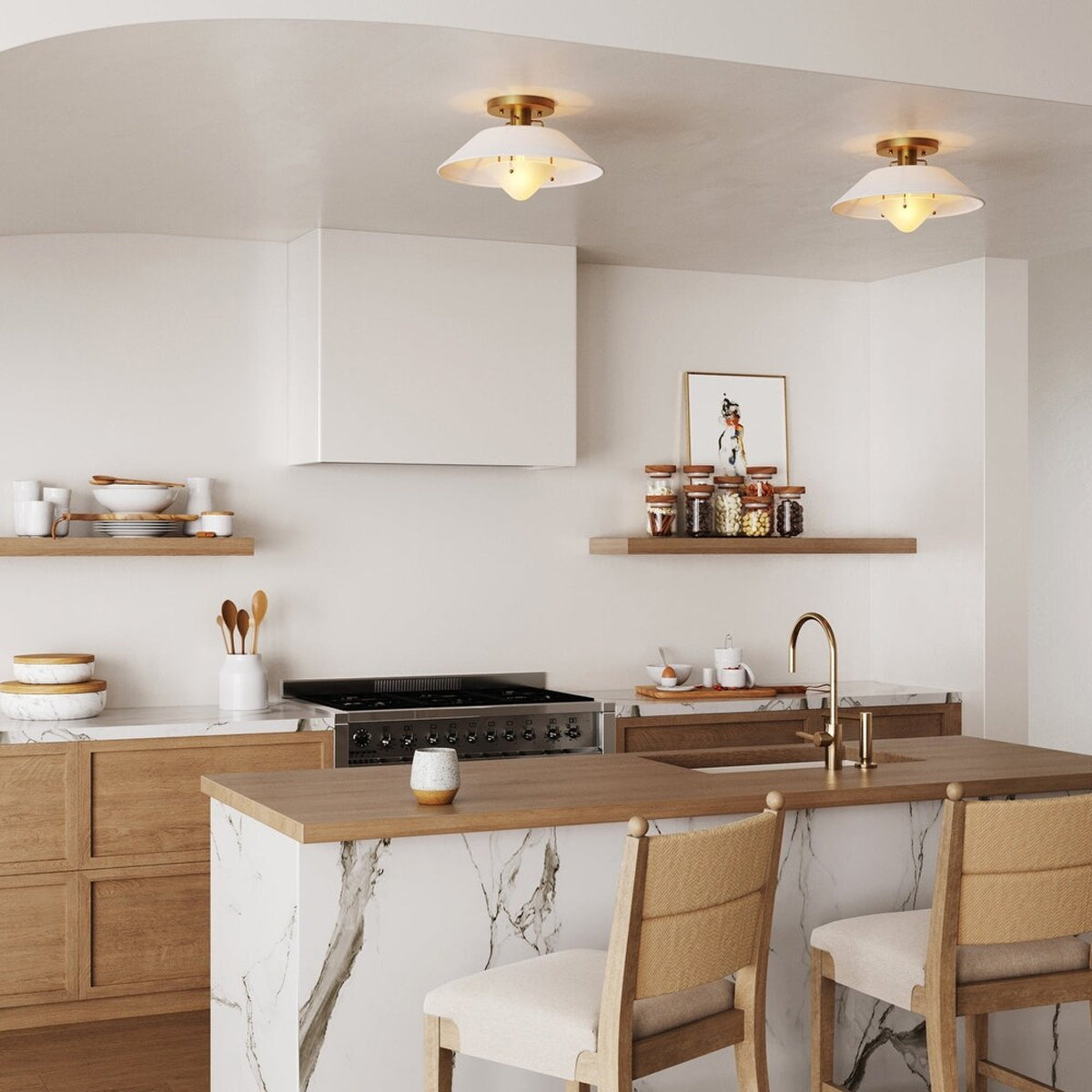 Otto Industrial Round Flush Mount Ceiling Light - view 5