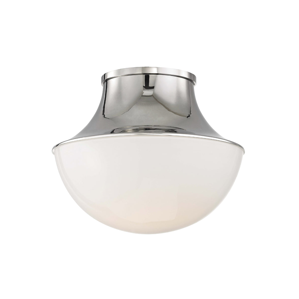 Demi-Globe Opal Glass and Spun Metal Flush Mount Ceiling Light - view 10