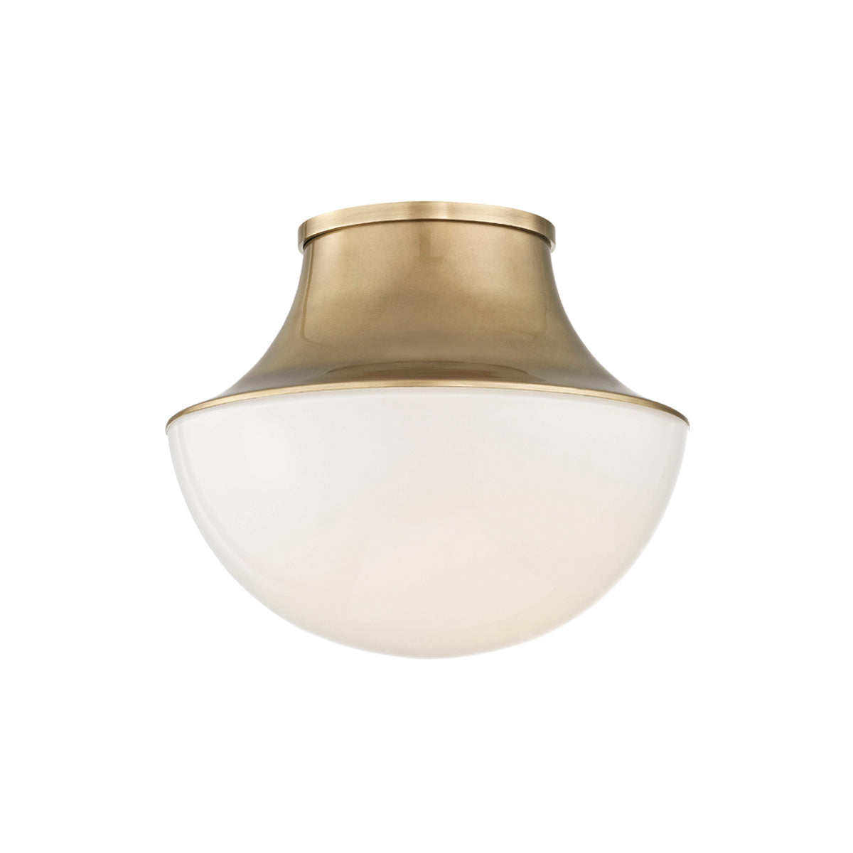 Demi-Globe Opal Glass and Spun Metal Flush Mount Ceiling Light - view 9