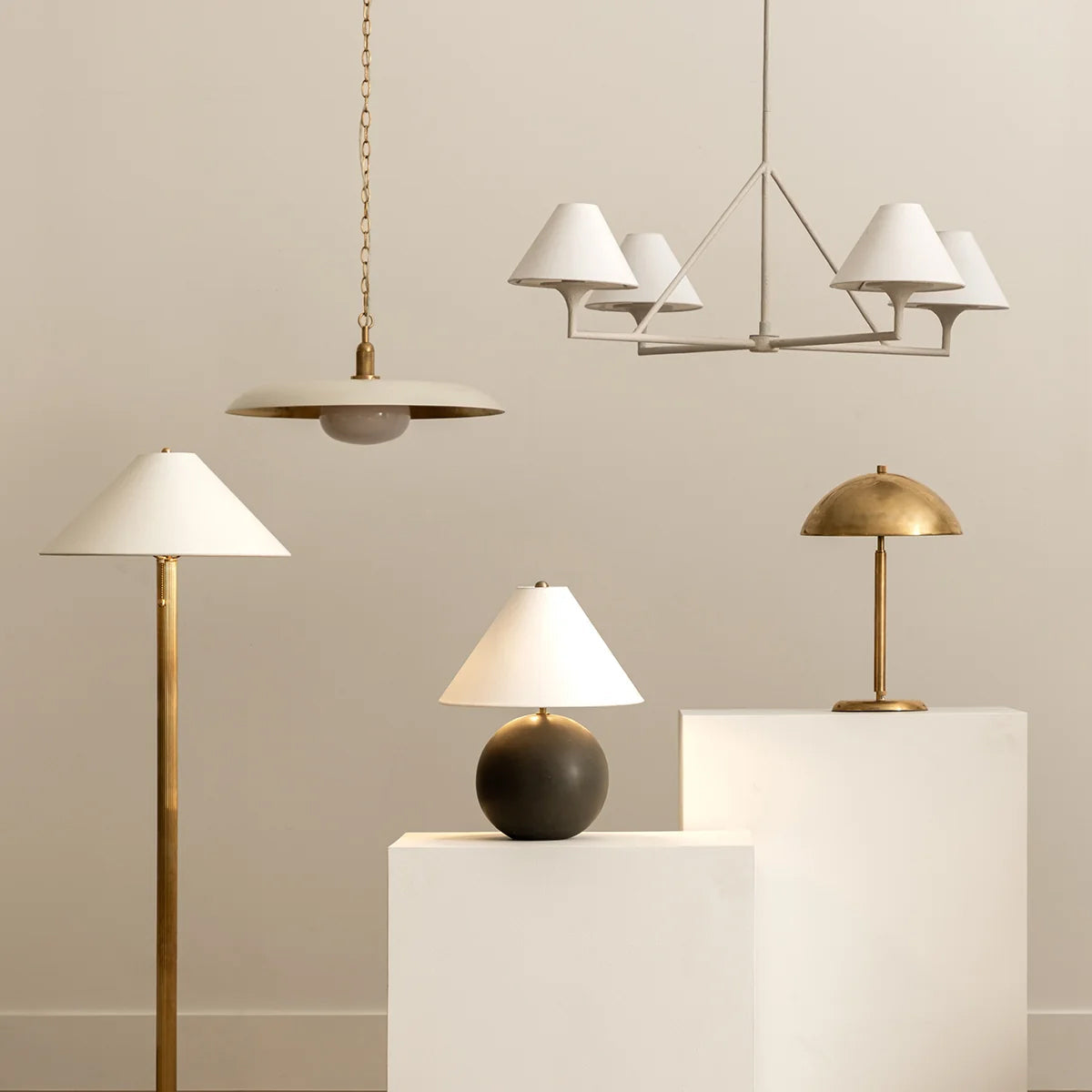 Letterly Pendant — Wide Saucer Shade with Opal Glass Diffuser - view 5