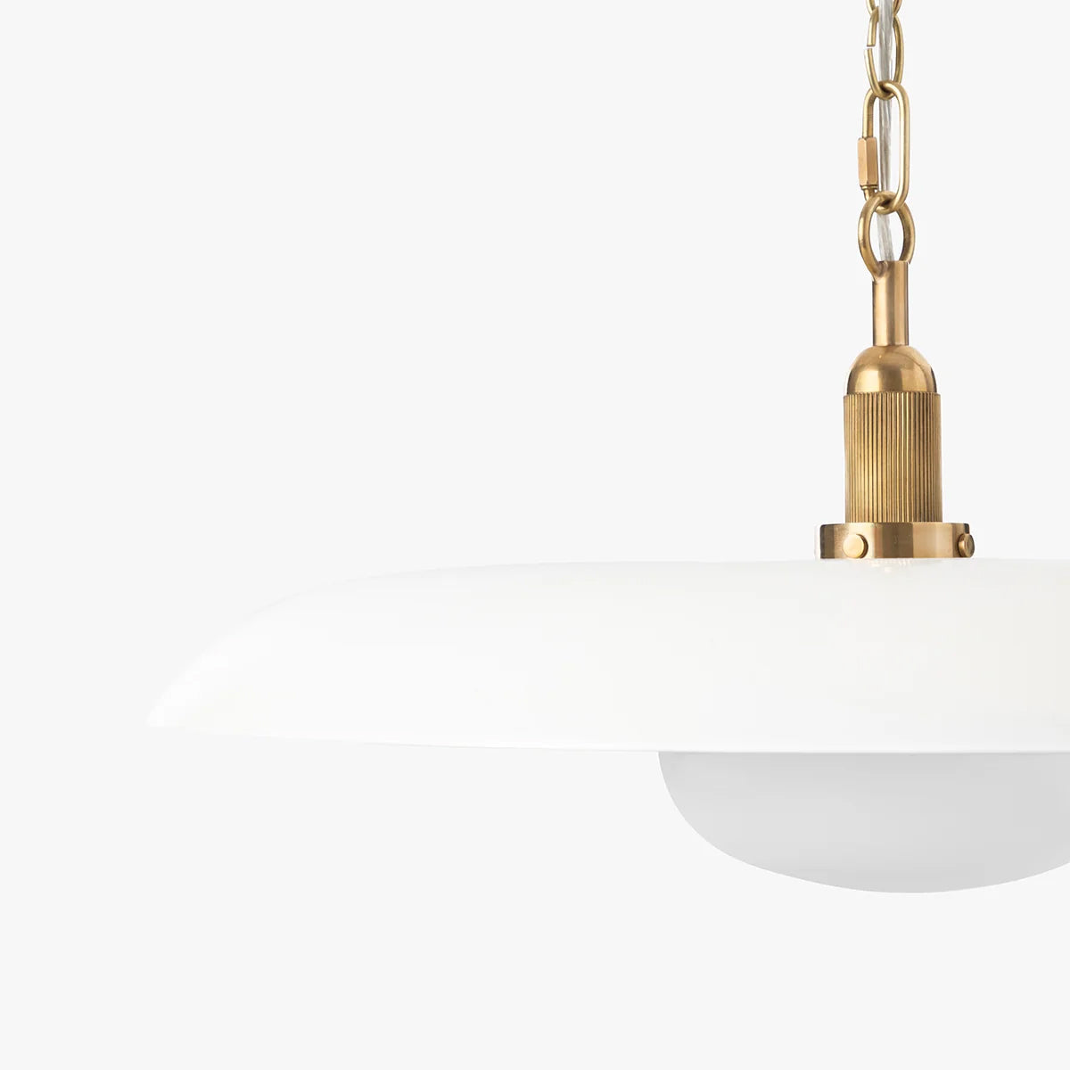 Letterly Pendant — Wide Saucer Shade with Opal Glass Diffuser - view 6