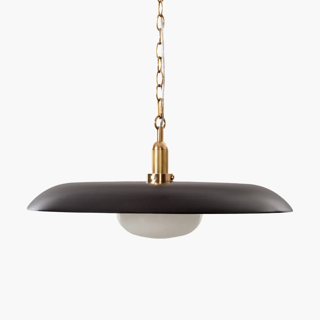 Letterly Pendant — Wide Saucer Shade with Opal Glass Diffuser - view 8