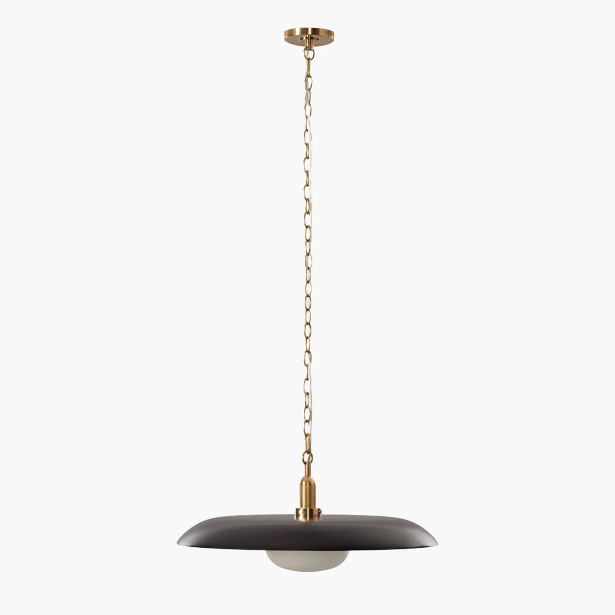 Letterly Pendant — Wide Saucer Shade with Opal Glass Diffuser - view 9