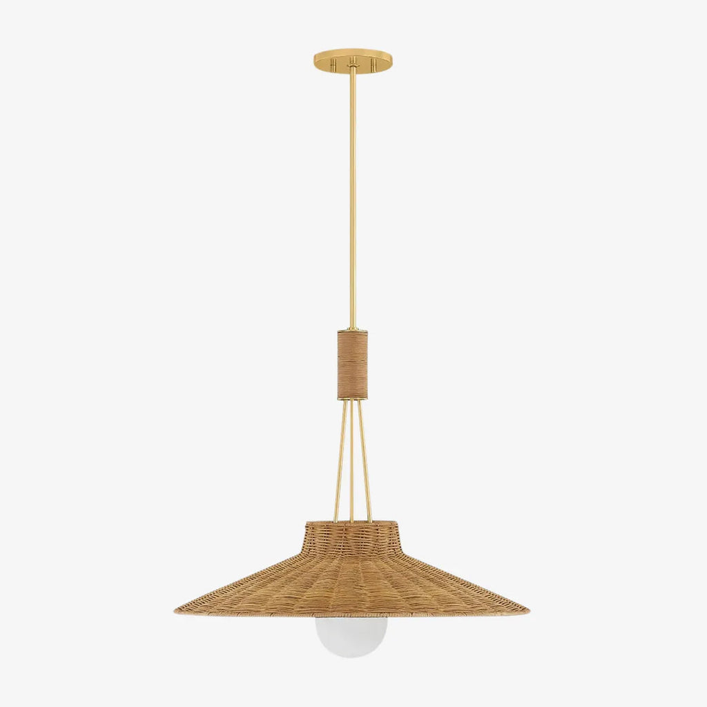 Laudine Wicker Pendant — Woven Hanging Light with Warm Dappled Glow - view 1