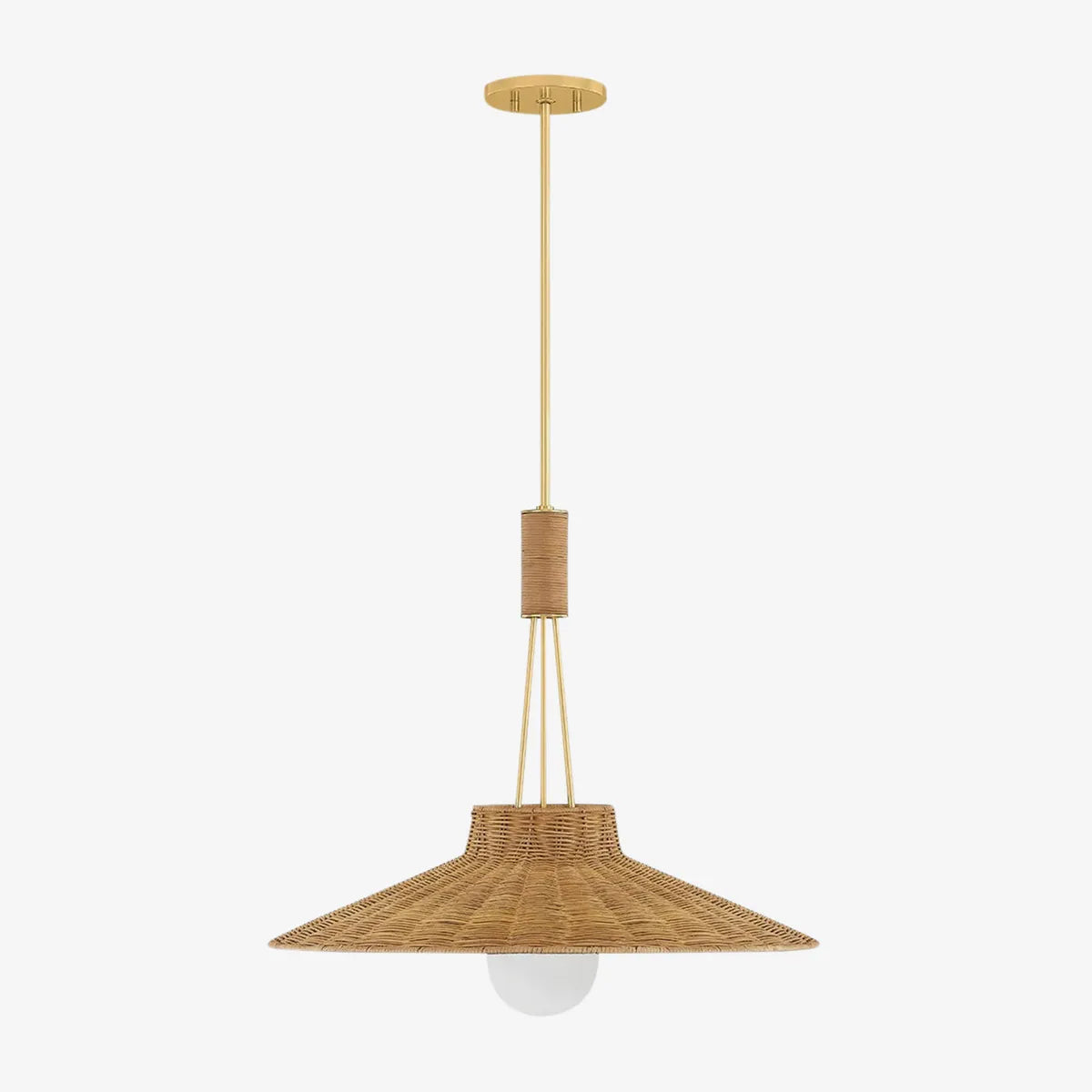Laudine Wicker Pendant — Woven Hanging Light with Warm Dappled Glow - view 1