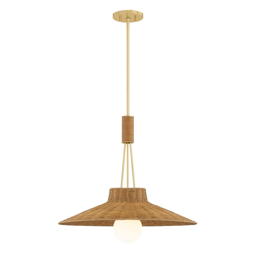 Laudine Wicker Pendant — Woven Hanging Light with Warm Dappled Glow - view 7