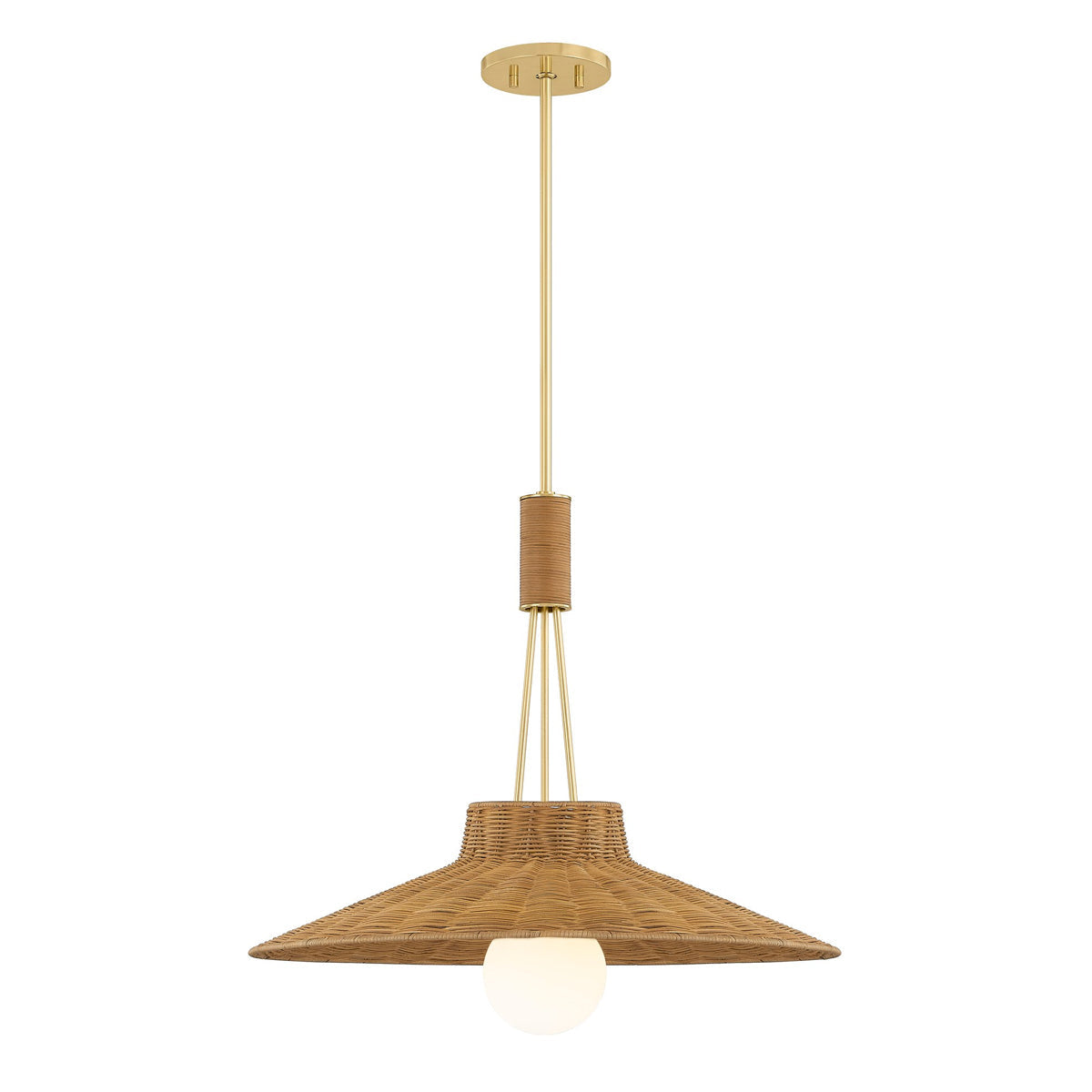 Laudine Wicker Pendant — Woven Hanging Light with Warm Dappled Glow - view 7