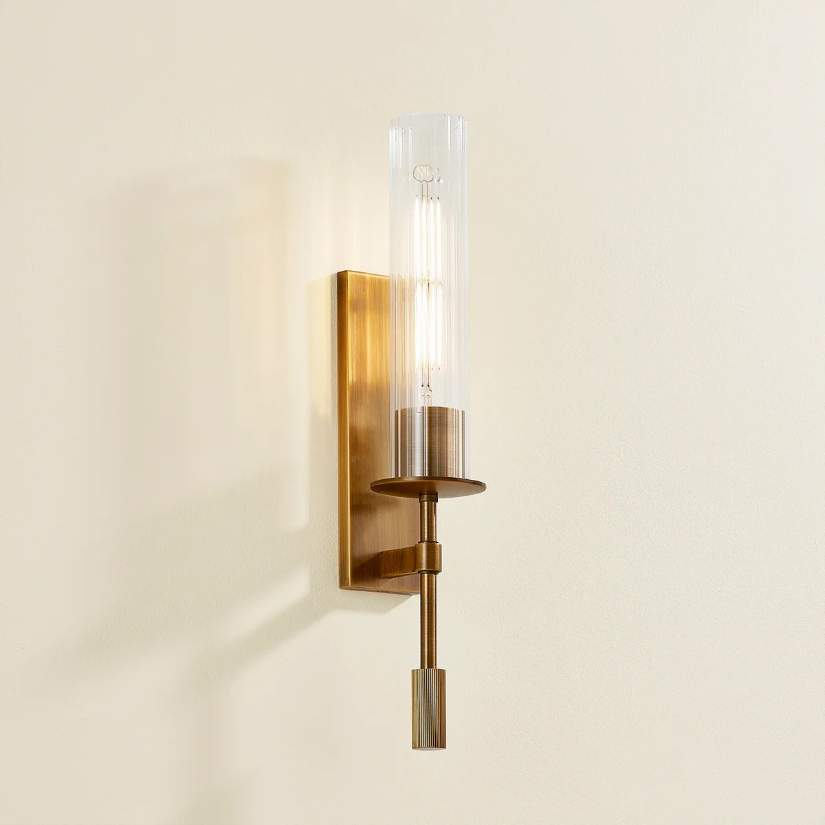 Elton Sconce — Mid-Century Brushed Brass Wall Light - view 2