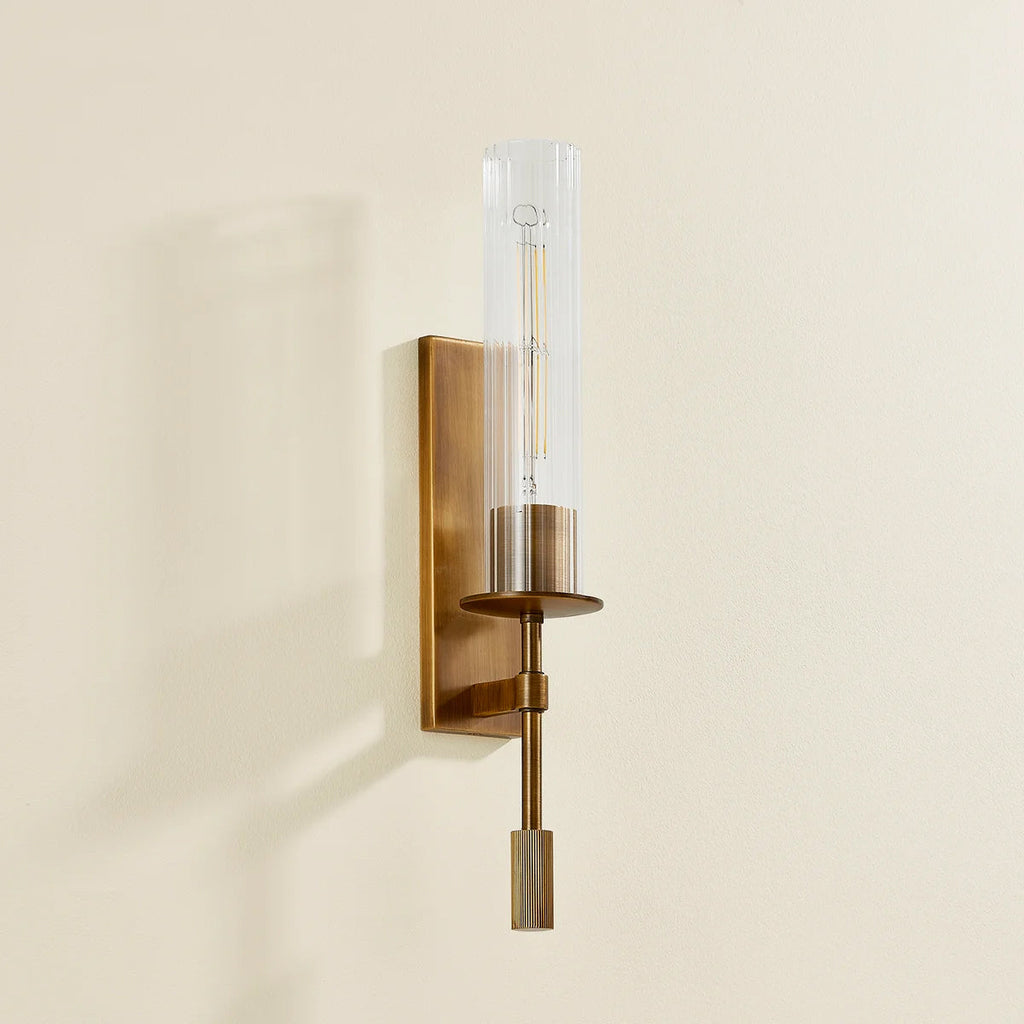 Elton Sconce — Mid-Century Brushed Brass Wall Light - view 3