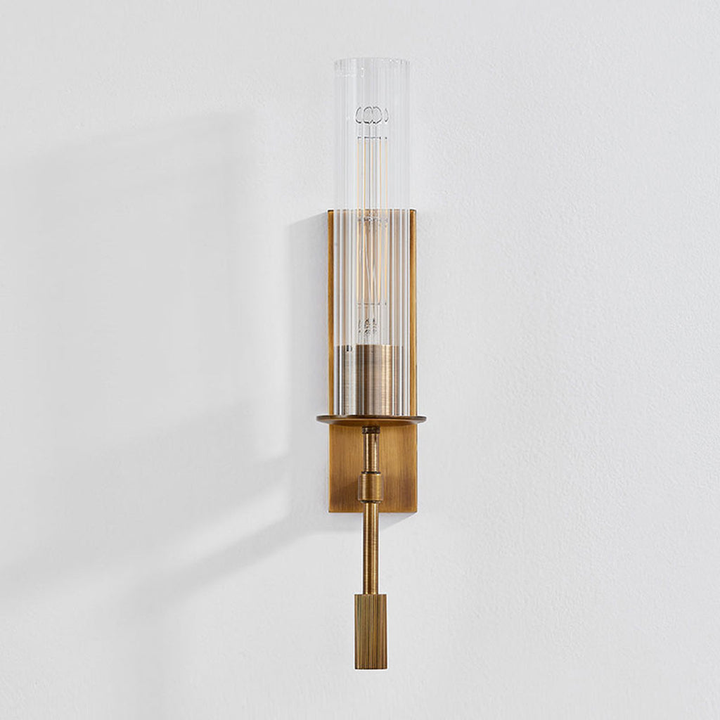 Elton Sconce — Mid-Century Brushed Brass Wall Light - view 5