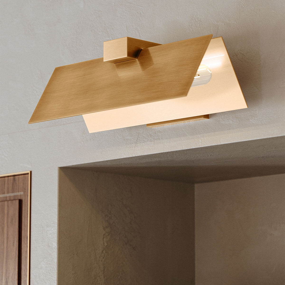 Lander Wall Sconce - Architectural Folded Brass Geometric Wall Light - view 2