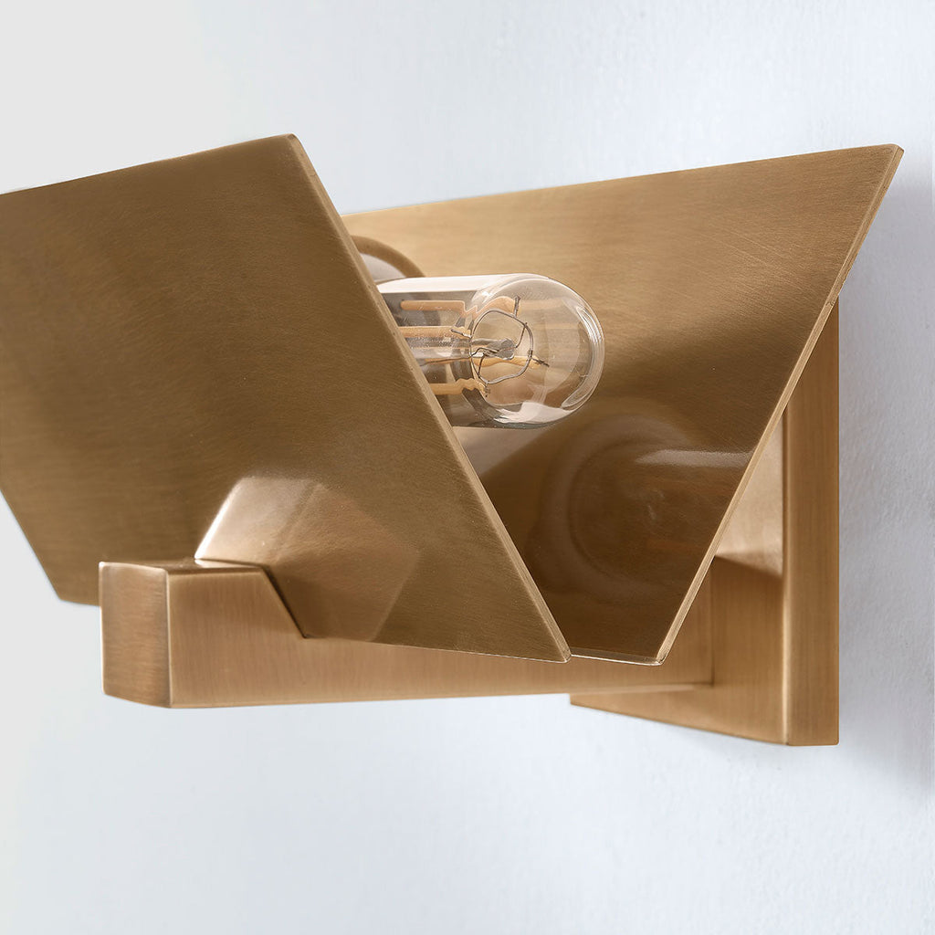 Lander Wall Sconce - Architectural Folded Brass Geometric Wall Light - view 4