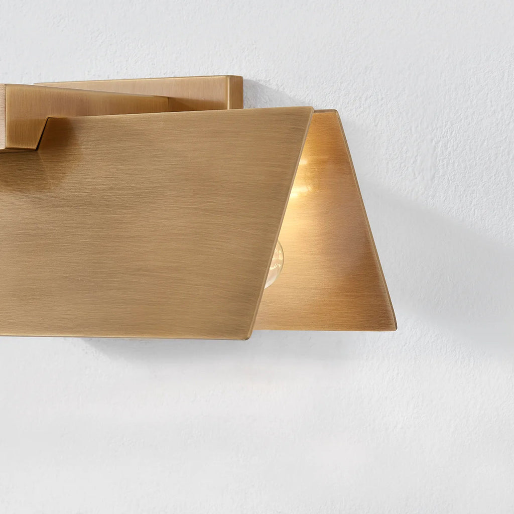 Lander Wall Sconce - Architectural Folded Brass Geometric Wall Light - view 5