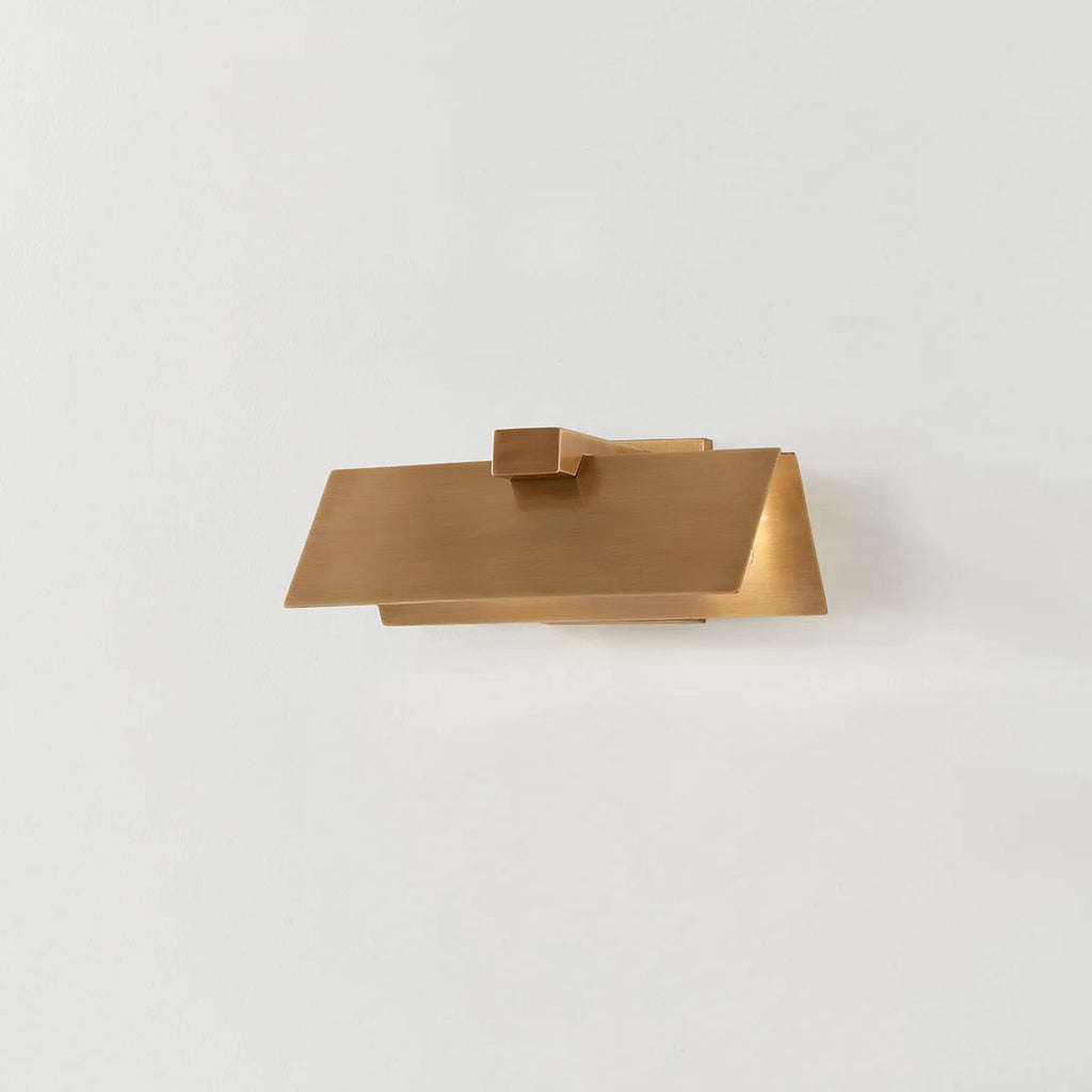 Lander Wall Sconce - Architectural Folded Brass Geometric Wall Light - view 7