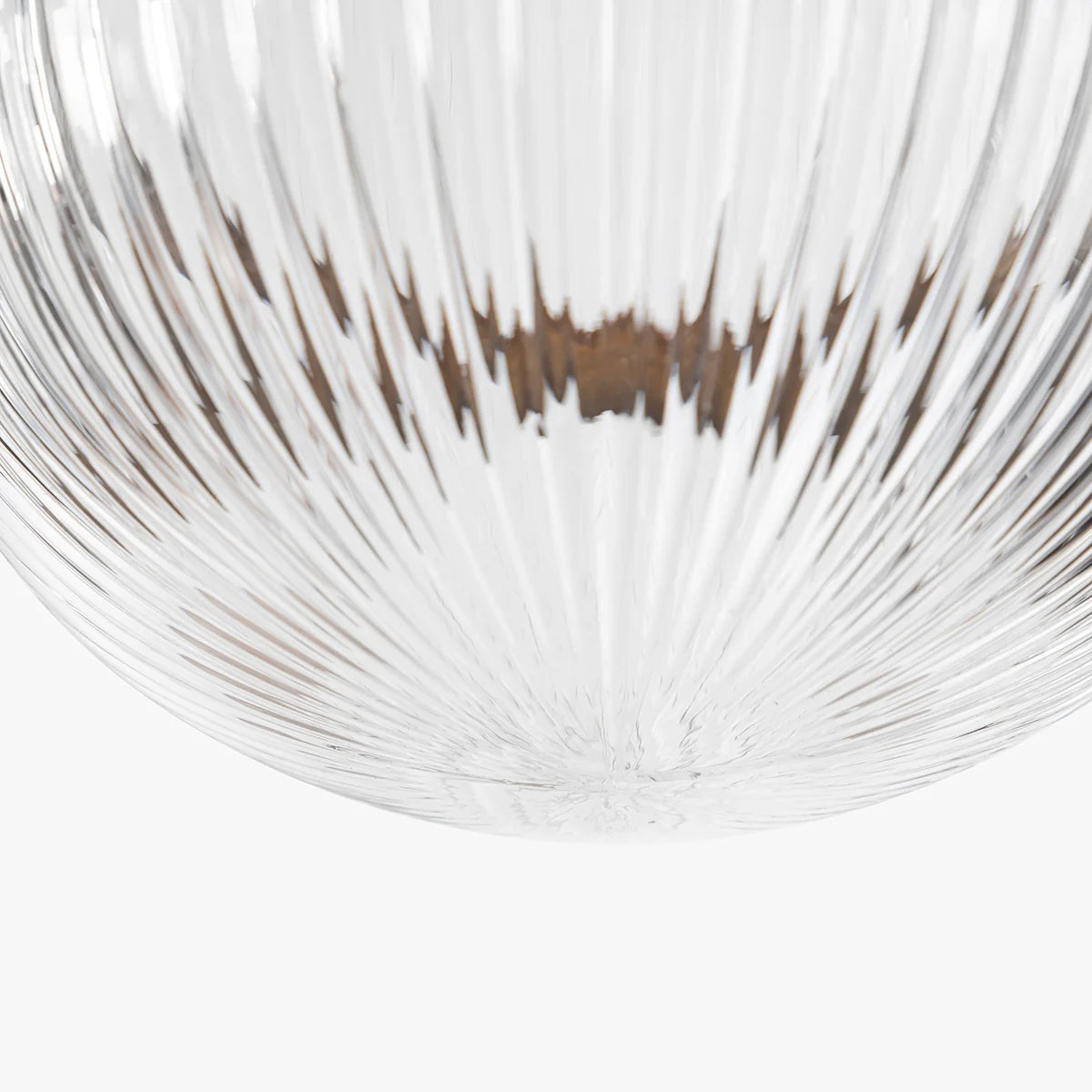 Hastings Hand-Blown Ribbed Glass Antique Brass Semi-Flush Mount - view 9