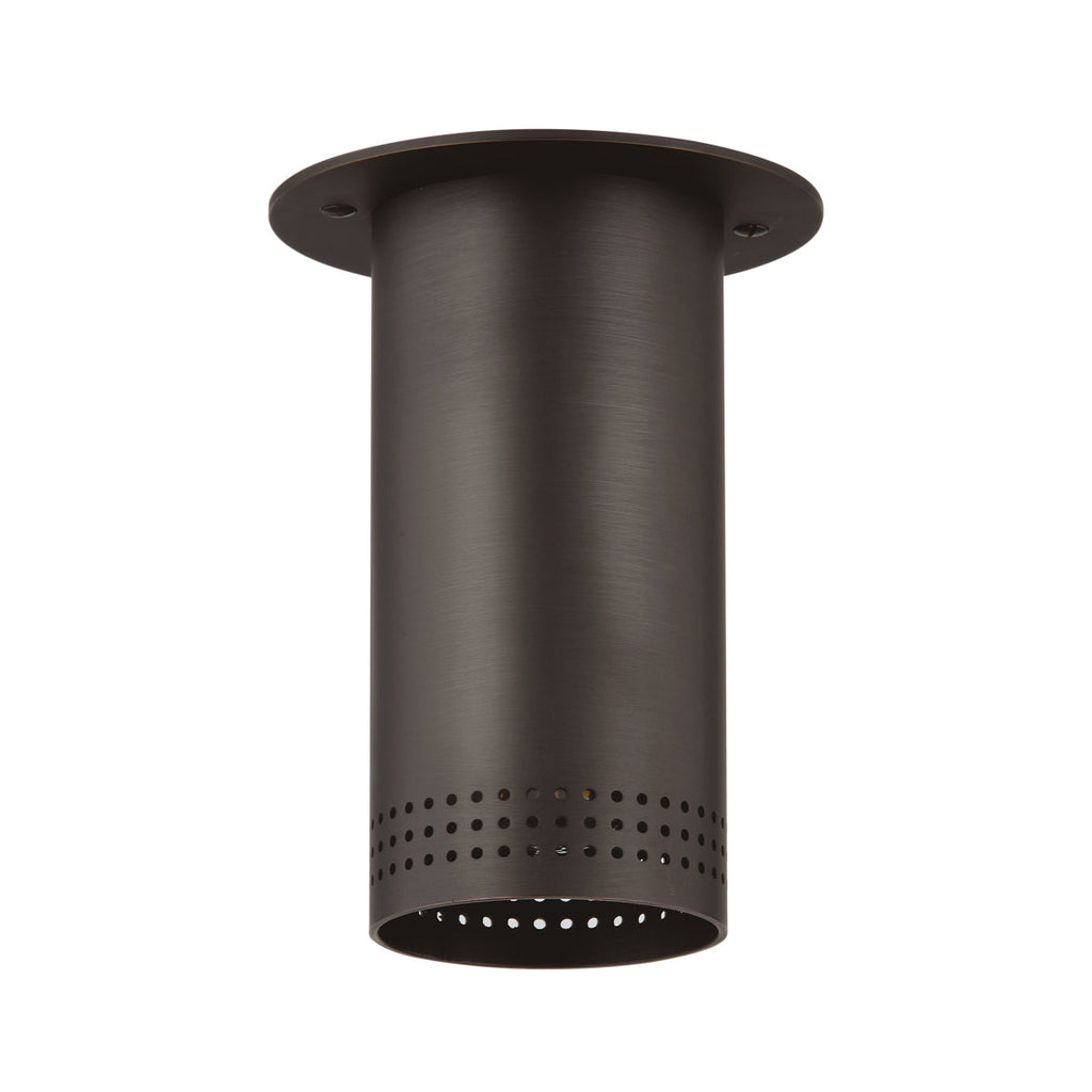 One-Light Perforated Steel Flush Mount Downlight in Brass or Bronze - view 1