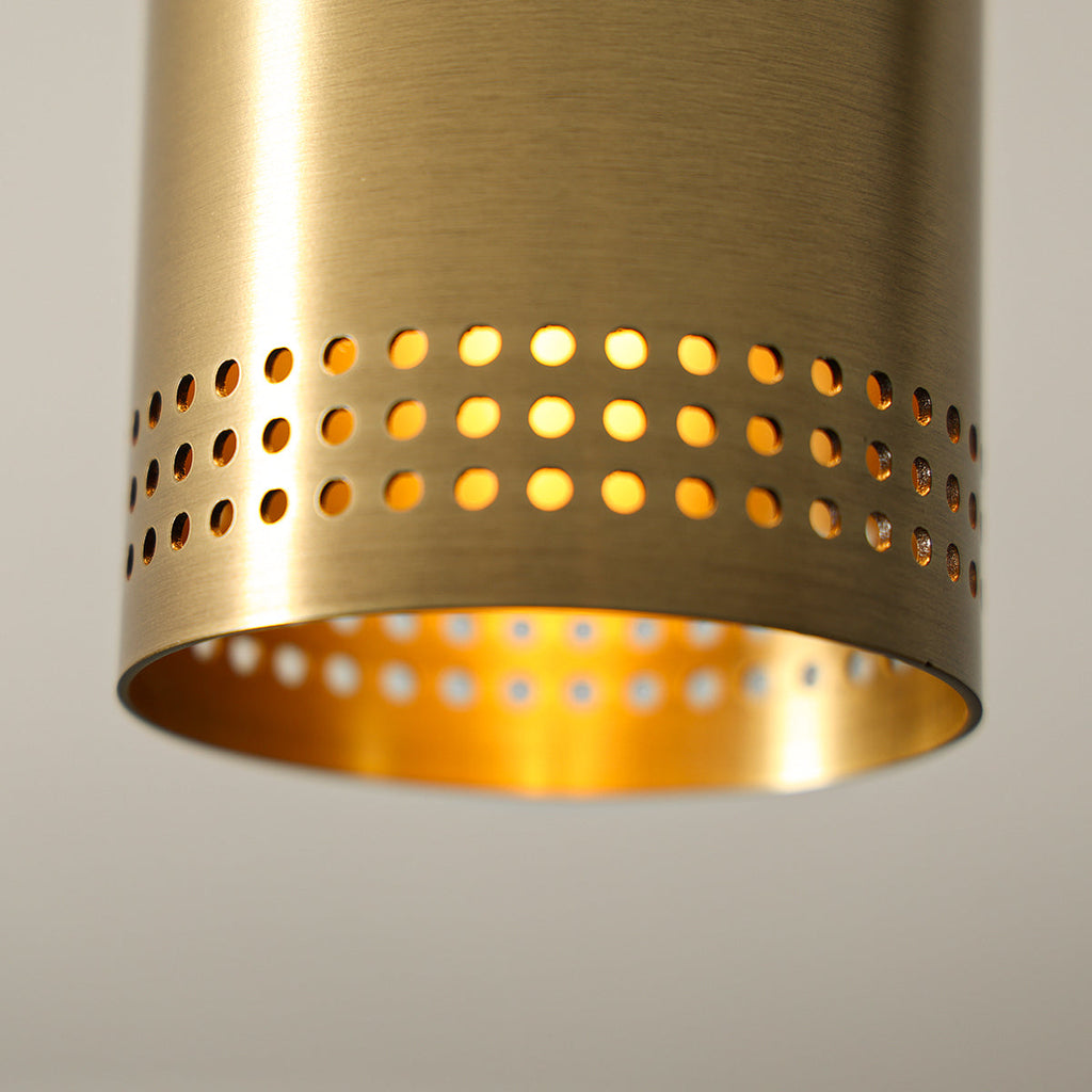One-Light Perforated Steel Flush Mount Downlight in Brass or Bronze - view 7