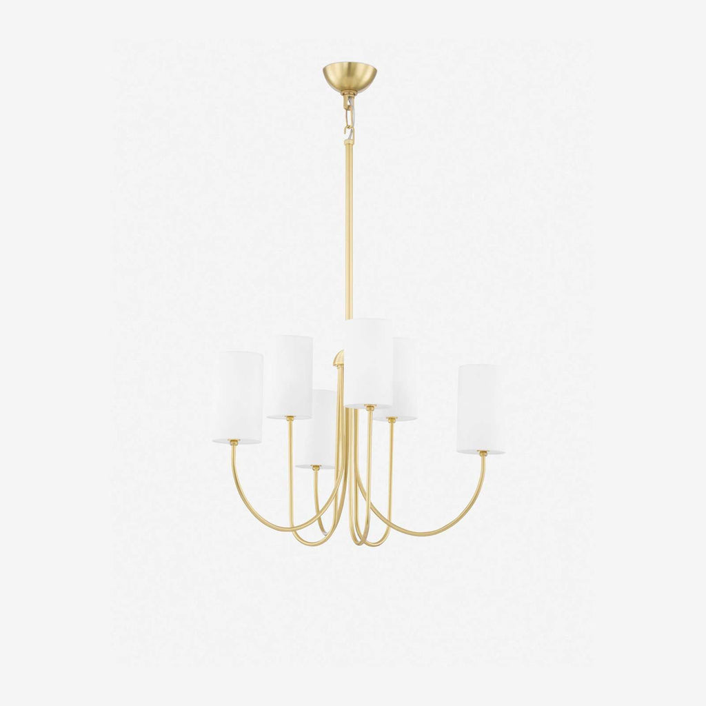 Midford Aged Brass Linen Shade 8 Light Chandelier - view 2