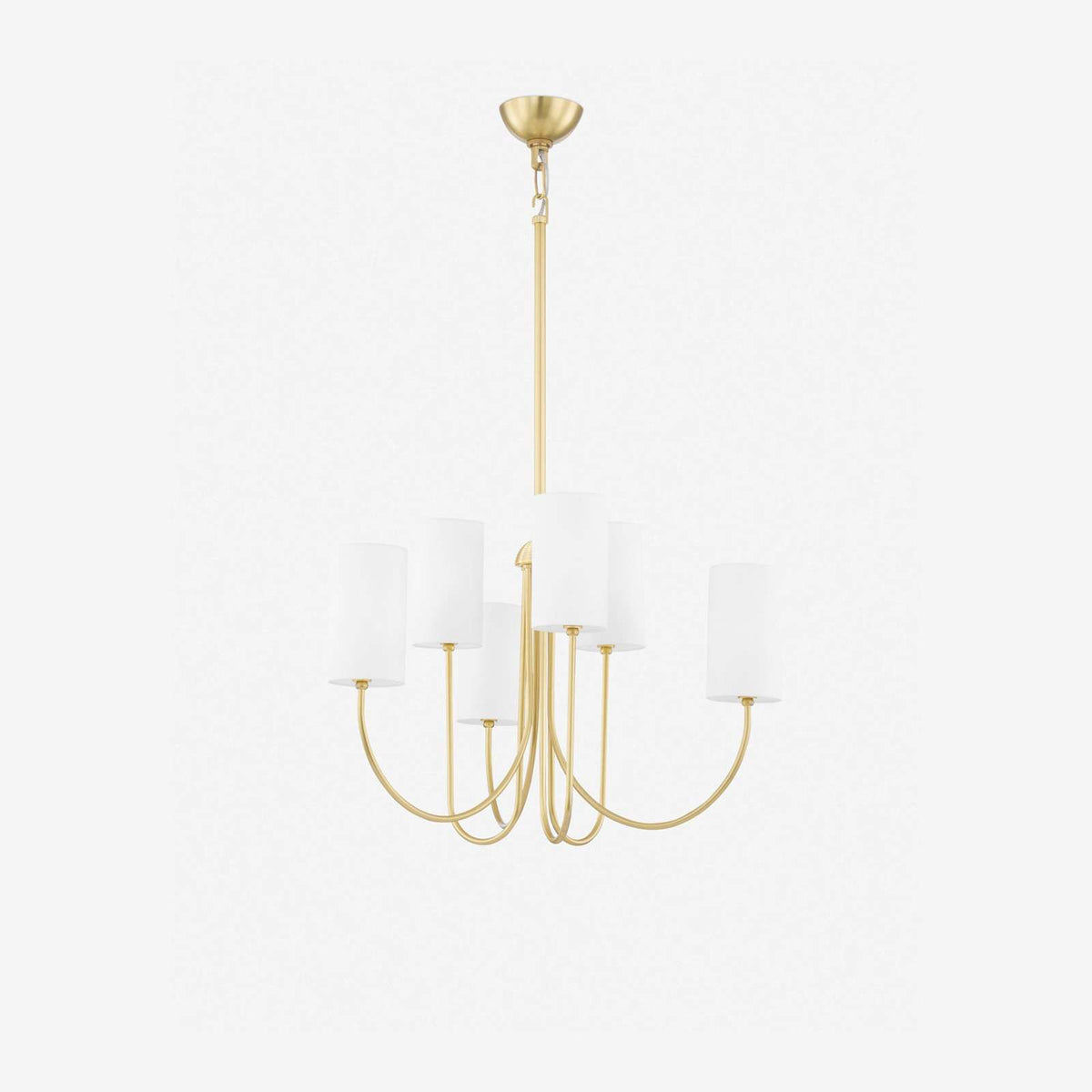 Midford Aged Brass Linen Shade 8 Light Chandelier - view 2