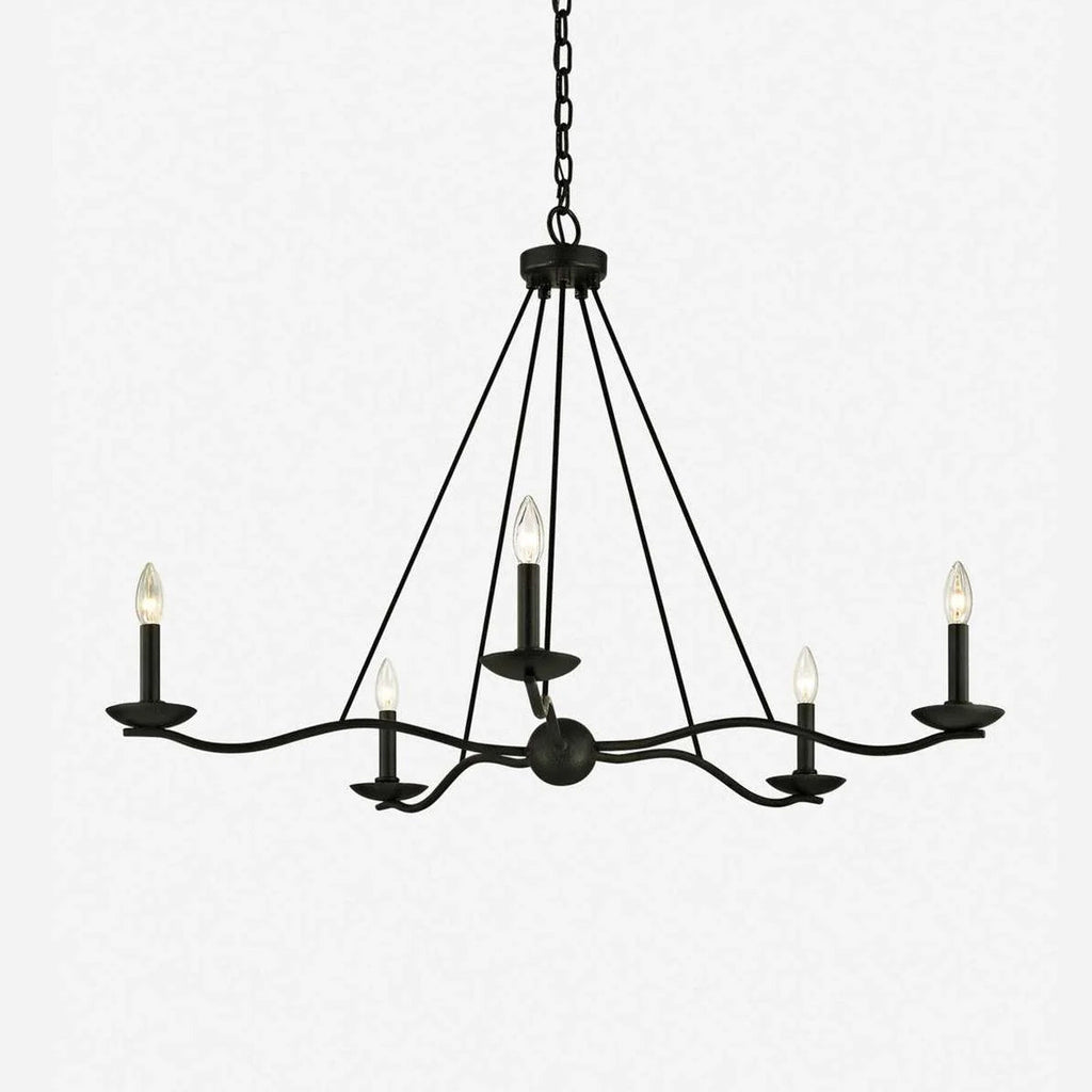 Atherton Industrial Forged Iron 6-Light Chandelier - view 1