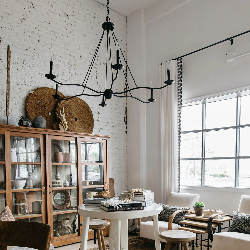 Atherton Industrial Forged Iron 6-Light Chandelier - view 4