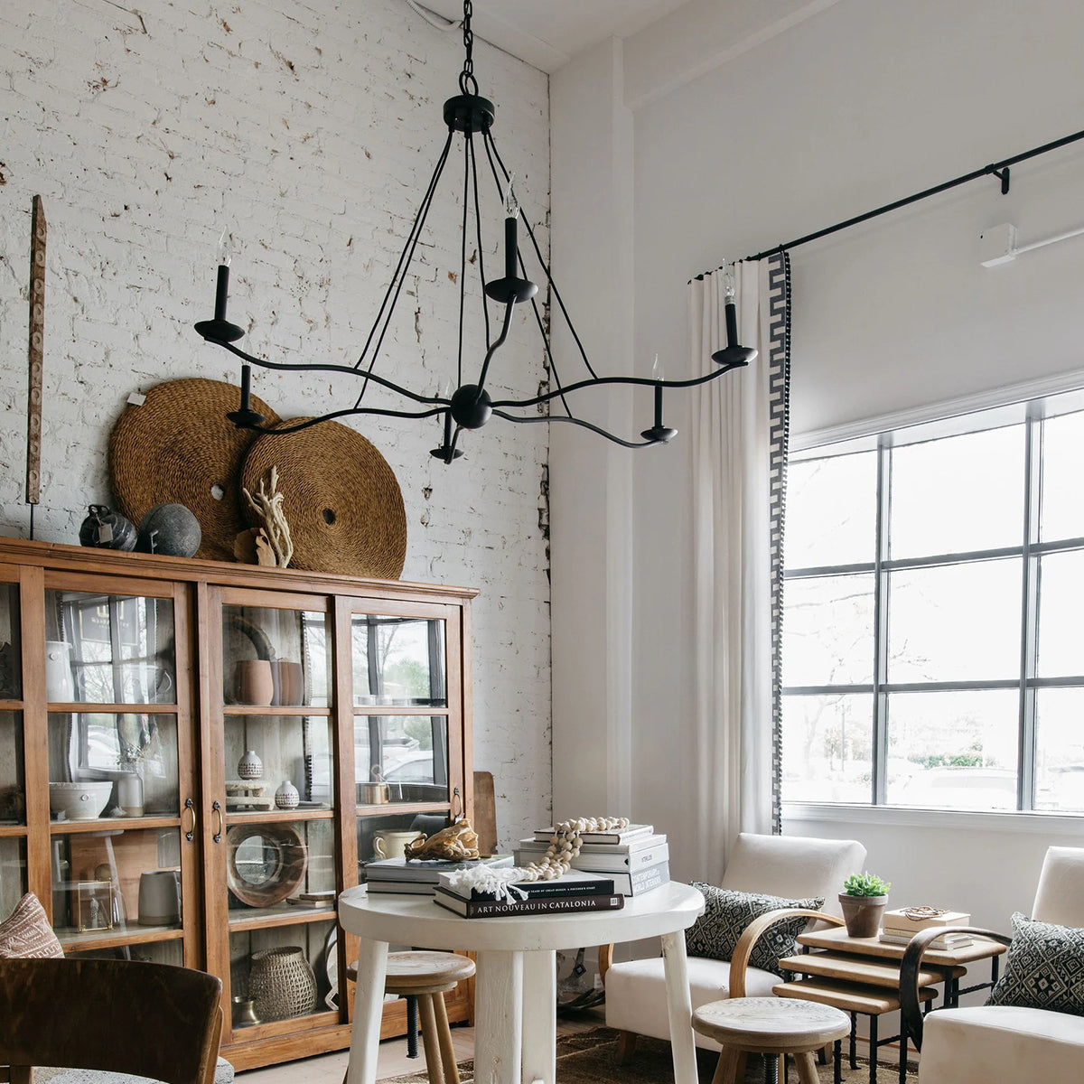 Atherton Industrial Forged Iron 6-Light Chandelier - view 4