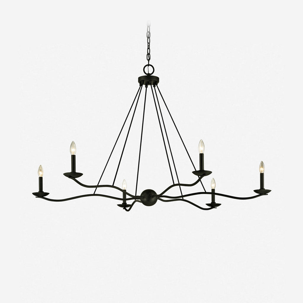Atherton Industrial Forged Iron 6-Light Chandelier - view 7