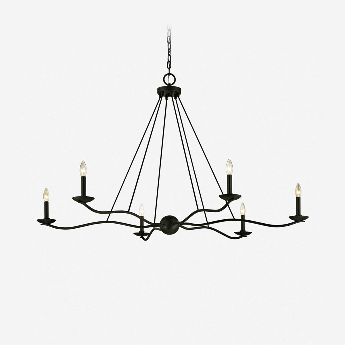 Atherton Industrial Forged Iron 6-Light Chandelier - view 7