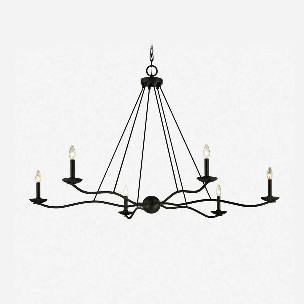Atherton Industrial Forged Iron 6-Light Chandelier - view 8