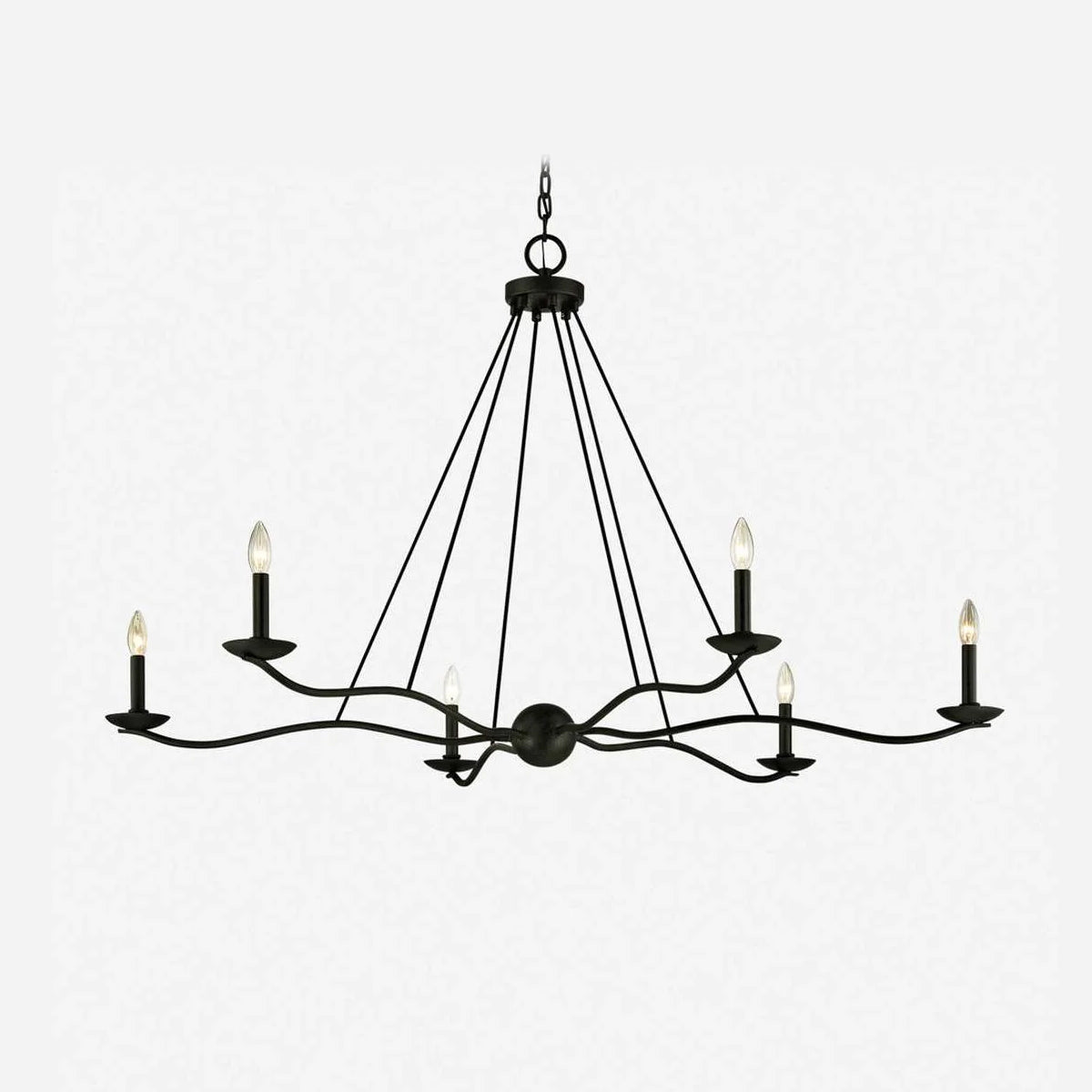 Atherton Industrial Forged Iron 6-Light Chandelier - view 8
