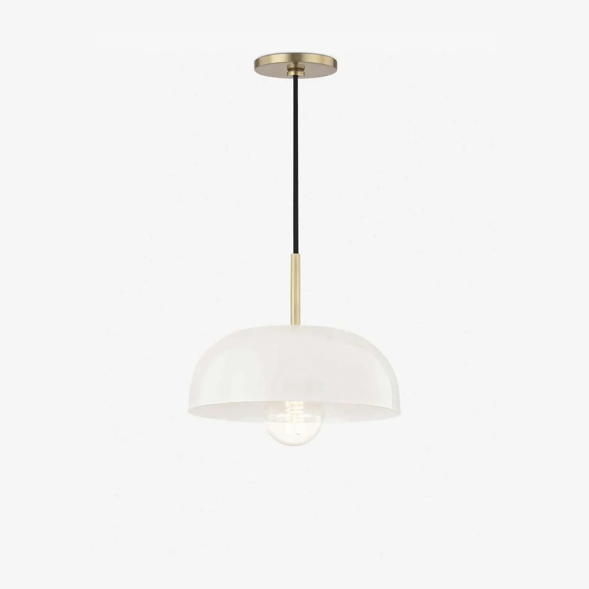 Dea Heritage Aged Brass Cream Dome Pendant Light - view 1