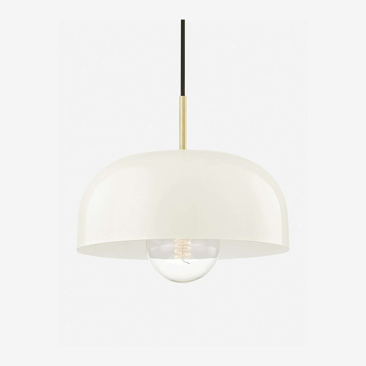 Dea Heritage Aged Brass Cream Dome Pendant Light - view 3