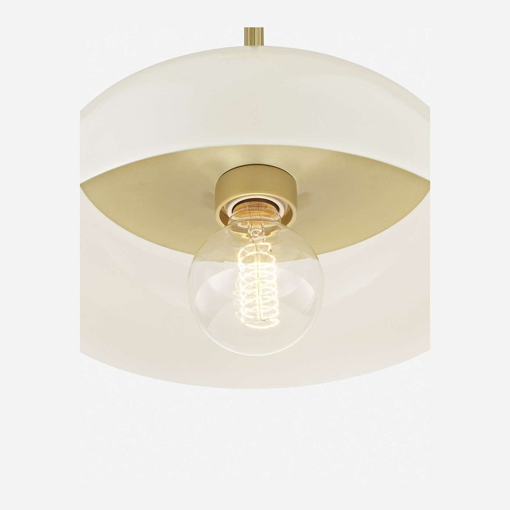 Dea Heritage Aged Brass Cream Dome Pendant Light - view 4