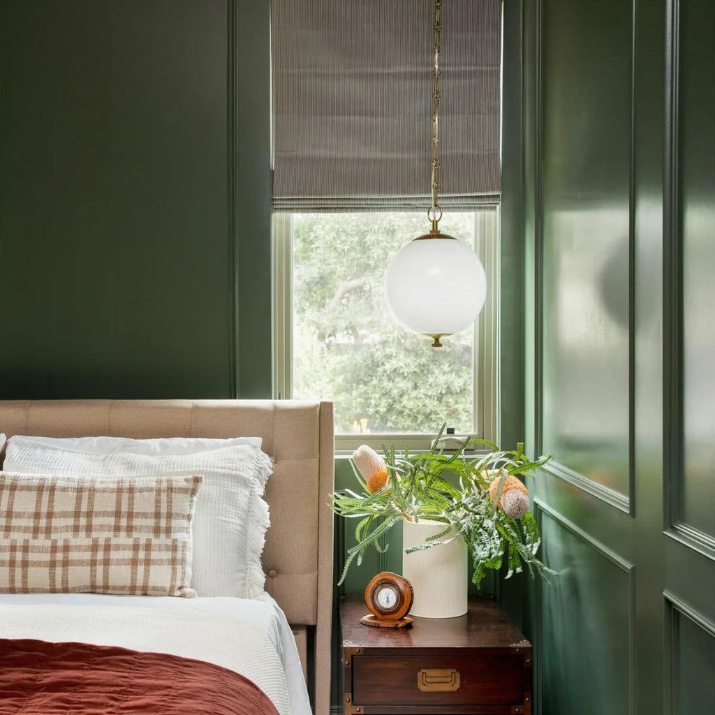 Kikki Aged Brass Opal Glass Globe Pendant - view 4