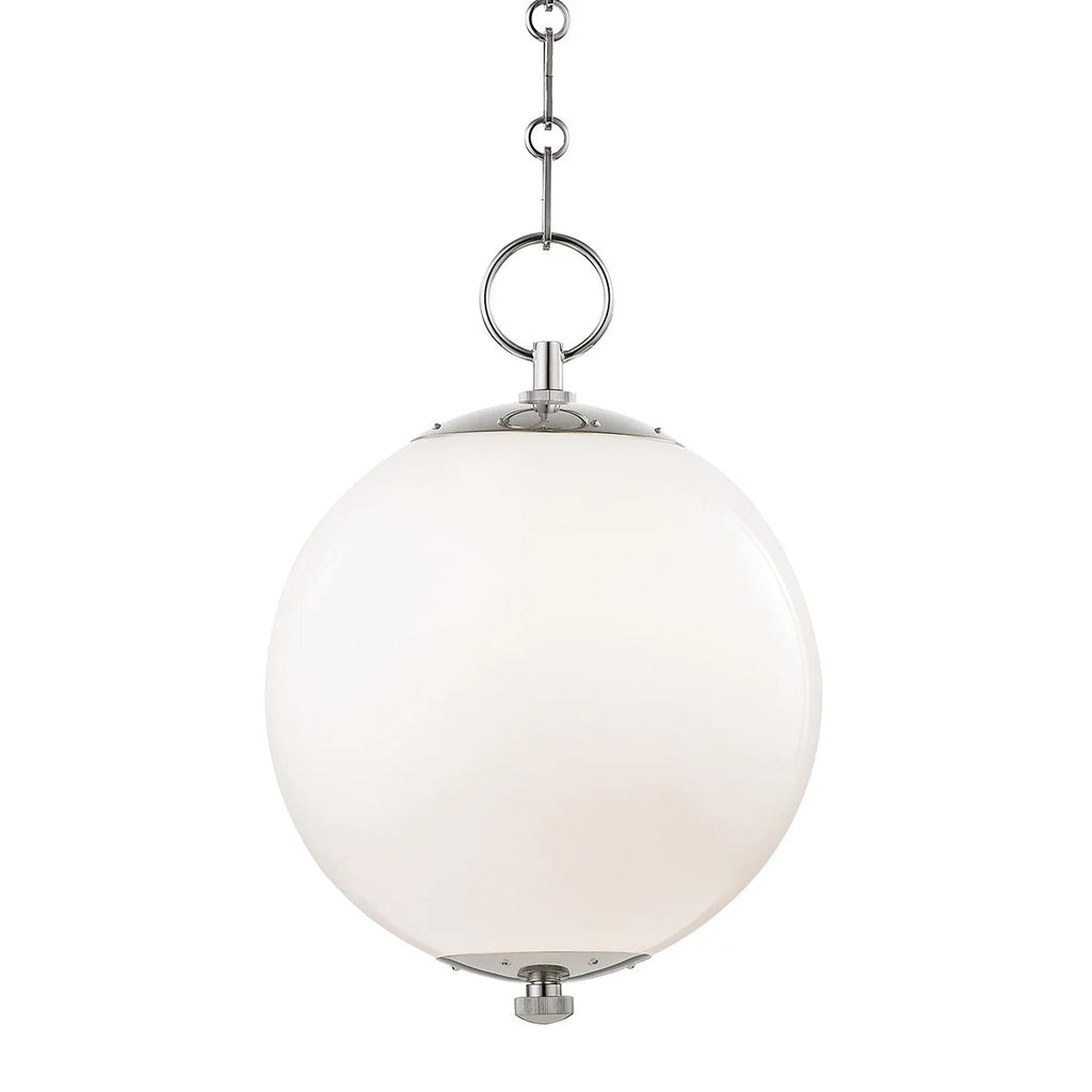 Kikki Aged Brass Opal Glass Globe Pendant - view 9