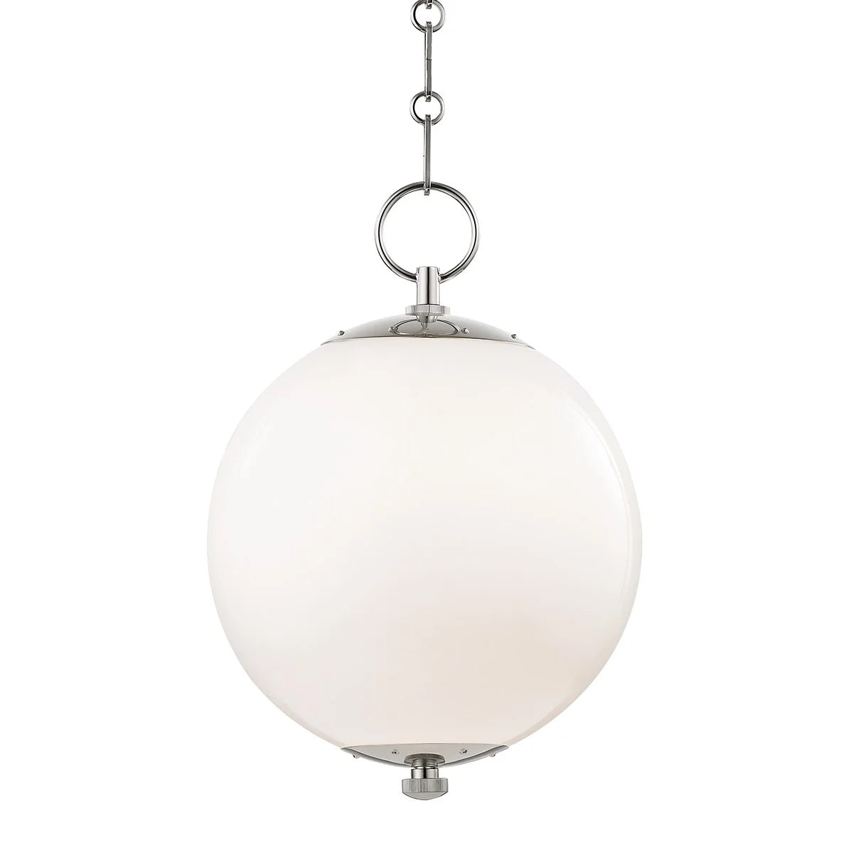Kikki Aged Brass Opal Glass Globe Pendant - view 9
