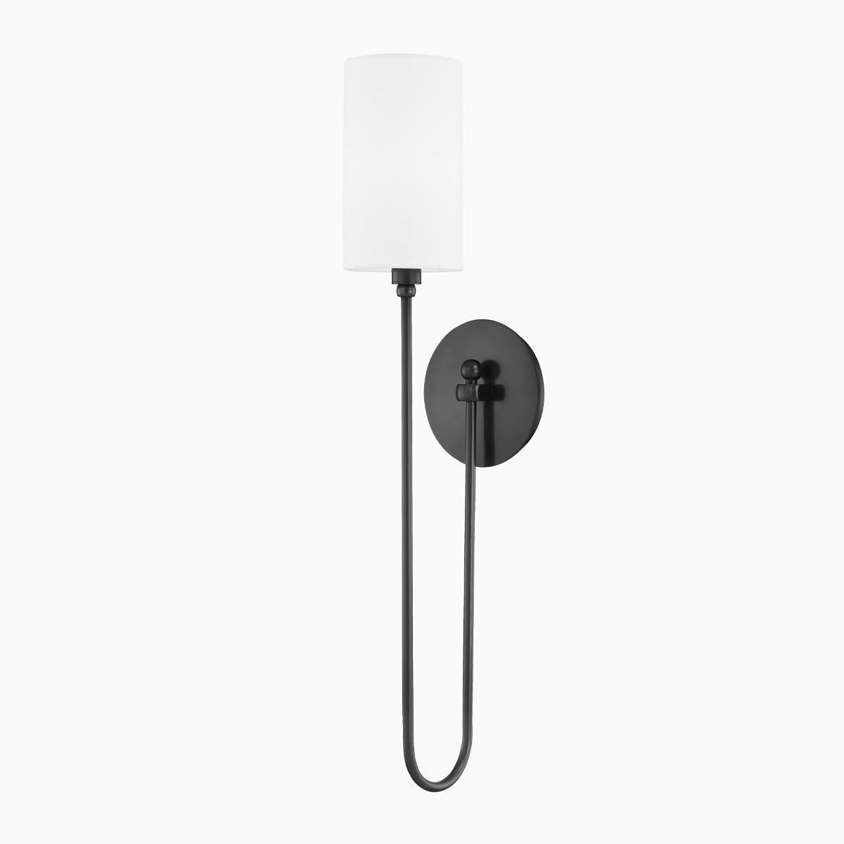 Midford Aged Brass White Linen Wall Sconce - view 13