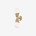 Prim Aged Brass Opal Glass 2-Light Wall Sconce - view 1