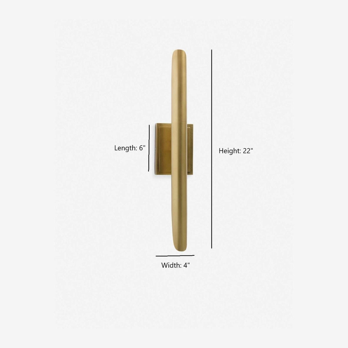 Baton Minimalist Brass 2-Light Linear Wall Sconce - view 3