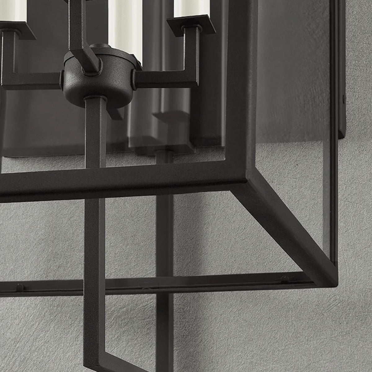 Judy Forged Iron Clear Glass Outdoor Lantern Sconce - view 8