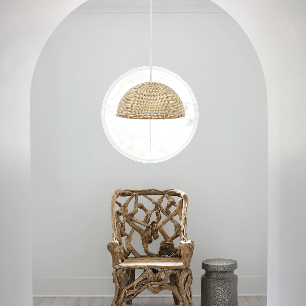 Raquel Artisan Woven Bead Dome Pendant Light - view 2