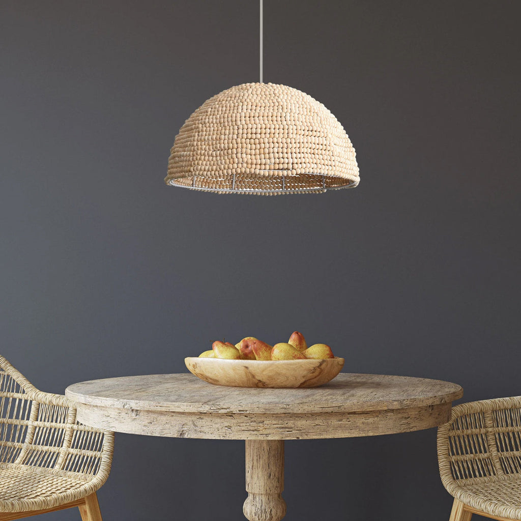 Raquel Artisan Woven Bead Dome Pendant Light - view 3
