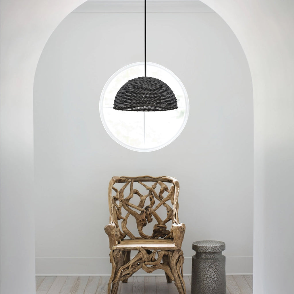 Raquel Artisan Woven Bead Dome Pendant Light - view 5
