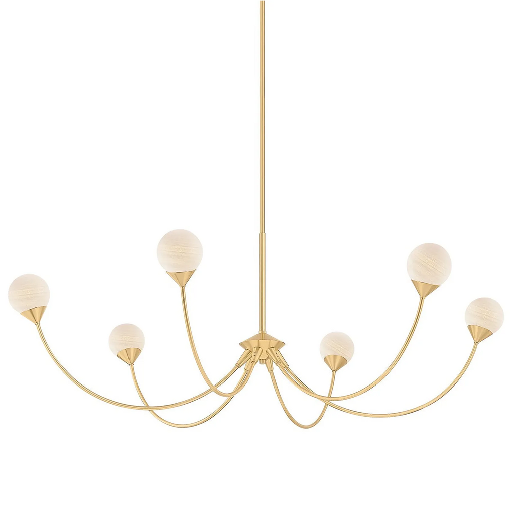 Bexley Cloud Glass Six-Light Sculptural Chandelier - view 1