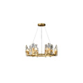 Reeve Luxury Burnished Clear Ring Crystal Brass Chandelier - view 8
