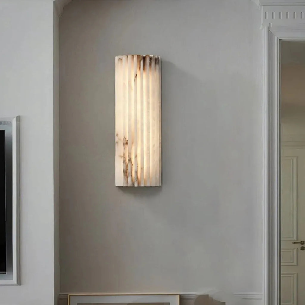 Hand‑Carved Alabaster Wall Light – Built‑In LED with Sculptural Design - view 6
